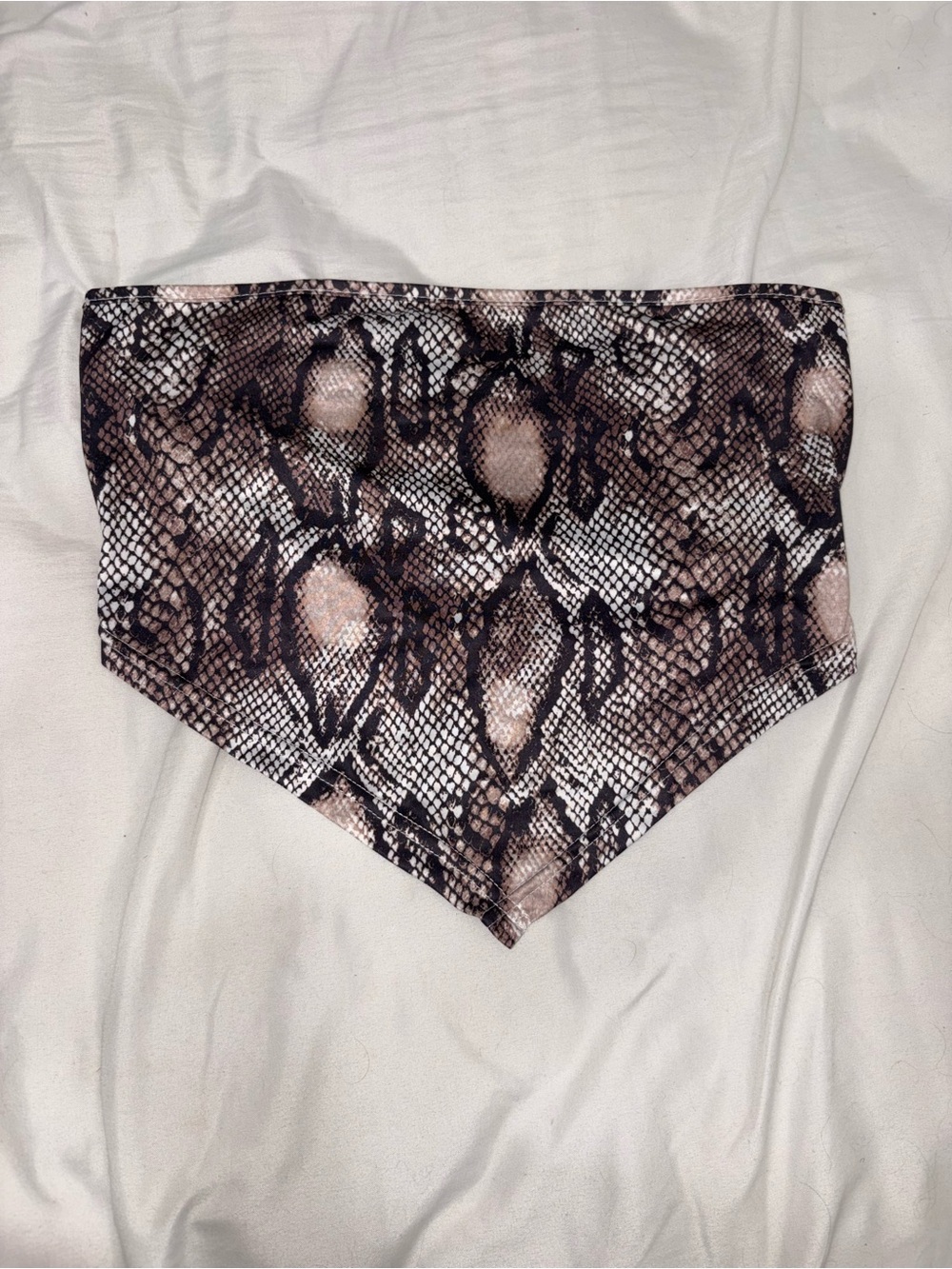 SHEIN Snake Print Crop Tube Top - Brown/Black